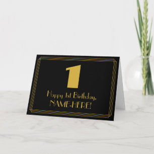 1. Geburtstag: Art Deco inspiriertes Aussehen "1" Karte