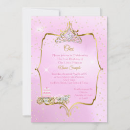 1. Geburtstag Aschenputtel Pink Wagenkuchen Einladung