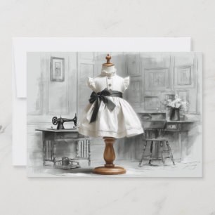 1. Geburtstag Atelier Schwarz-Weiß-Stil Einladung
