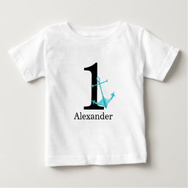 1. Geburtstag Baby Boy Nautical Anchor Individuell Baby T-shirt