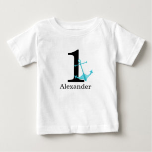 1. Geburtstag Baby Boy Nautical Anchor Individuell T-shirt