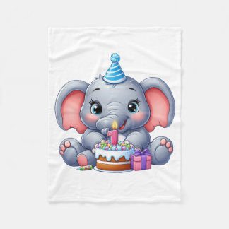 1. Geburtstag Baby Elefant Fleecedecke