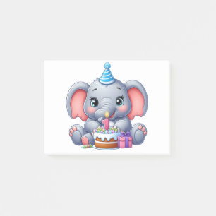 1. Geburtstag Baby Elefant Post-it Klebezettel