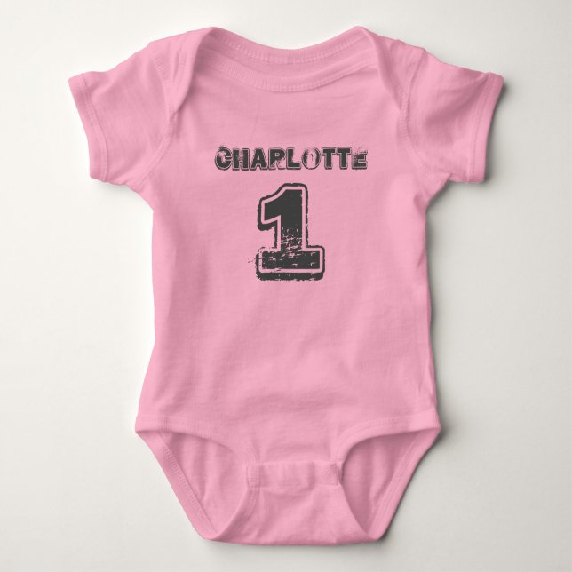 1. Geburtstag Baby Girl Sport Strampler (Vorderseite)