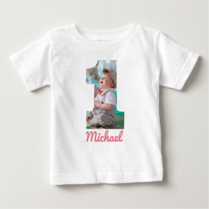 1. GEBURTSTAG BABY SCHLIESSEN CUSTOM-FOTO BABY T-SHIRT