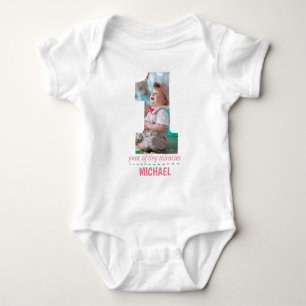 1. GEBURTSTAG BABY SCHLIESSEN CUSTOM-FOTO STRAMPLER