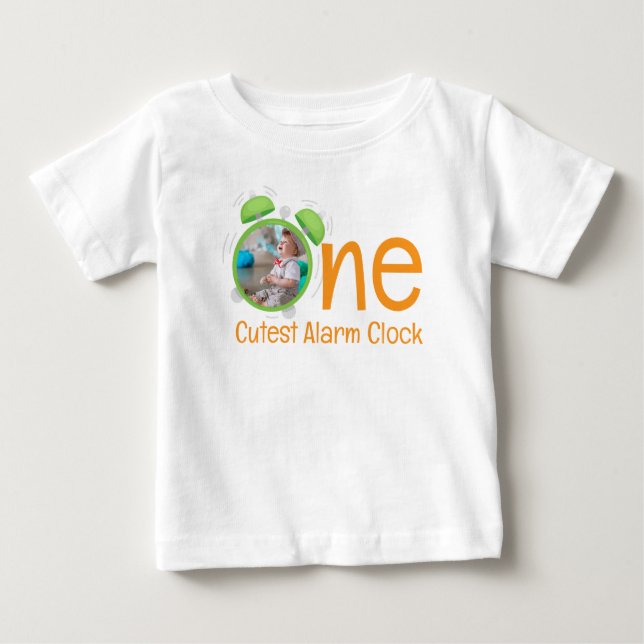 1. GEBURTSTAG BABY SCHLIESSEN CUSTOM-FOTO T-SHIRT (Vorderseite)
