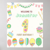 1. Geburtstag. Ballons Nummer 1.