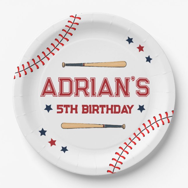 1. Geburtstag Baseball Pappteller (Vorderseite)