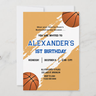 1. Geburtstag Basketball Geburtstag Bash Einladung