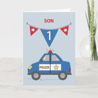 1. Geburtstag Blaue Polizeiwagen
