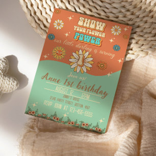 1. Geburtstag böhmisches Groovitstil Retro Einladung