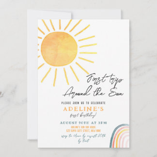 1. Geburtstag Boho Erster Rundgang durch die Sonne Einladung