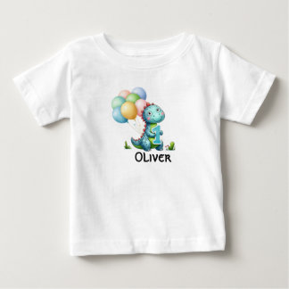 1. Geburtstag Boy Dinosaur personalisierter Name S Baby T-shirt