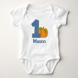 1. Geburtstag Boy Fall Pumpkin Personalisiert Baby Strampler