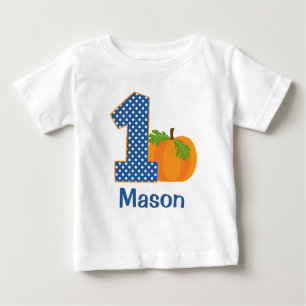 1. Geburtstag Boy Fall Pumpkin Personalisiert Baby T-shirt