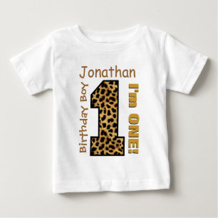 1. Geburtstag Boy Leopard Ein Jahr Individuelle Na Baby T-shirt
