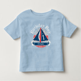 1. Geburtstag Boy Nautical Sailboat Patterns Kleinkind T-shirt