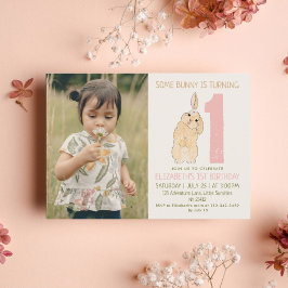 1. Geburtstag Bunny Daisy Foto Einladung