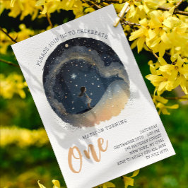 1. Geburtstag Celestial Star Watercolor Girl Einladung