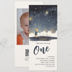1. Geburtstag Celestial Stars Watercolor Boy Moder Einladung