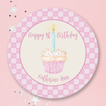 1. Geburtstag Cupcake Aufkleber