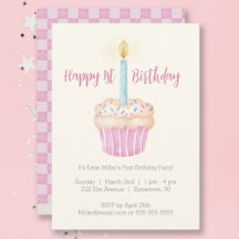1. Geburtstag Cupcake Party Einladung