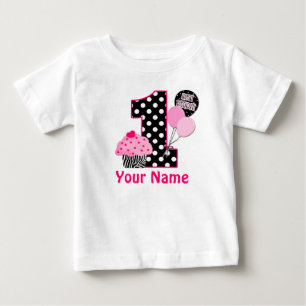 1. Geburtstag Cupcake Zebra Personalisiertes Shirt