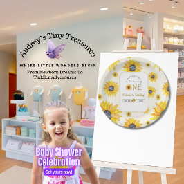1. Geburtstag des Babys - Unsere kleine Sonnenblum Pappteller
