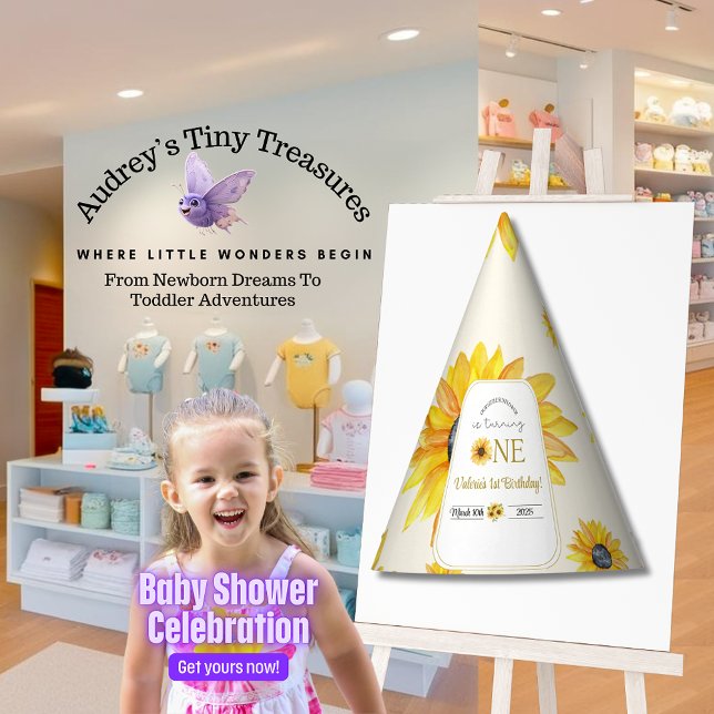 1. Geburtstag des Babys - Unsere kleine Sonnenblum Partyhütchen (Von Creator hochgeladen)