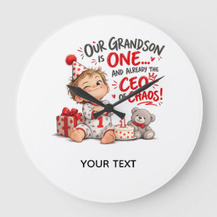 1. Geburtstag des Enkels – CEO des Chaos Große Wanduhr