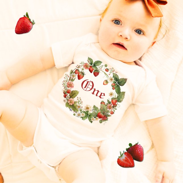 1. Geburtstag des Mädchens Berry erster Geburtstag Baby Strampler (Von Creator hochgeladen)