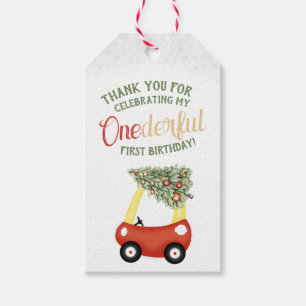 1. Geburtstag des Roten Autos Geschenkanhänger