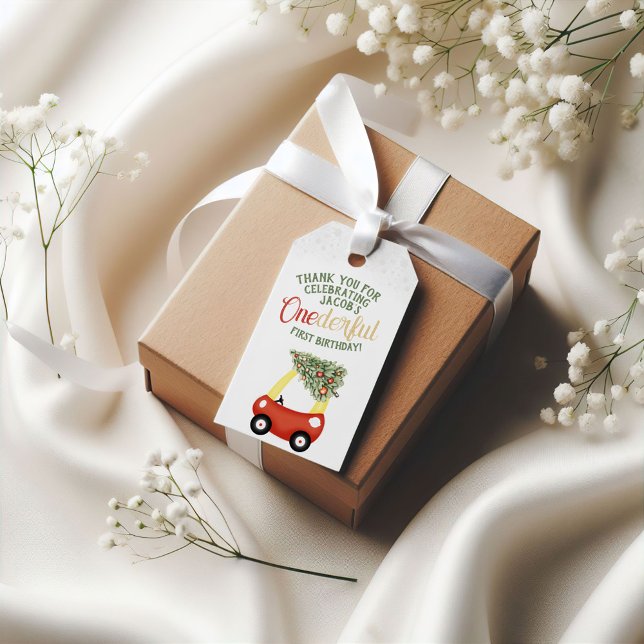 1. Geburtstag des Roten Autos Geschenkanhänger (Von Creator hochgeladen)