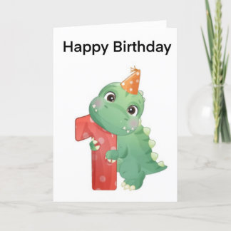 1. Geburtstag Dinosaurier Dankeskarte