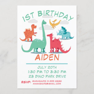 1. Geburtstag Dinosaurier Einladung