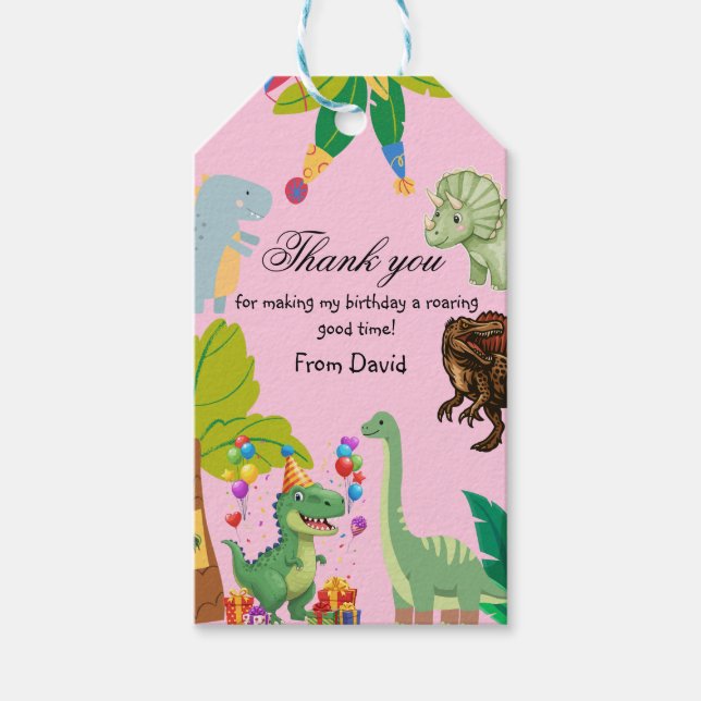 1. Geburtstag Dinosaurier Minimaler kleiner Junge Geschenkanhänger (Vorderseite)