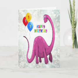 1. Geburtstag Dinosaurier und Ballons Karte
