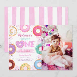 1. Geburtstag Donut Party Foto Einladung