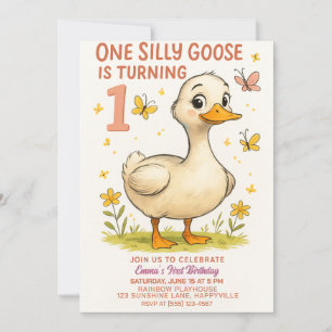1. Geburtstag Eine Alberne Gans für ein Baby Einladung