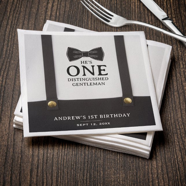 1. Geburtstag eines distinguierten Gentleman Serviette (Von Creator hochgeladen)