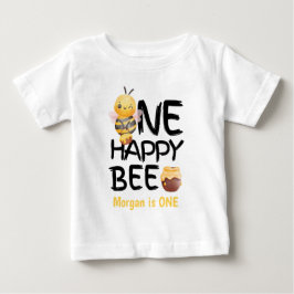 1. Geburtstag eines glücklichen Bee Honey Yellow B Baby T-shirt