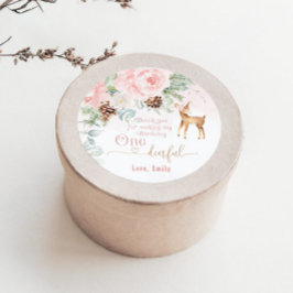 1. Geburtstag eines Hirschs Runder Aufkleber