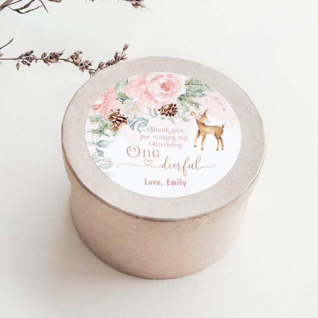 1. Geburtstag eines Hirschs Runder Aufkleber (Von Creator hochgeladen)