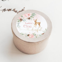 1. Geburtstag eines Hirschs Runder Aufkleber