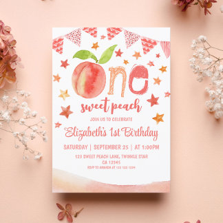 1. Geburtstag eines Sweet Peach Girl Einladung