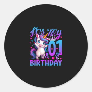 1. Geburtstag Einhorn Es ist mein 1. Geburtstag Ta Runder Aufkleber