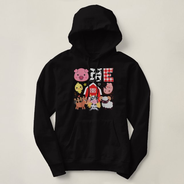 1. Geburtstag Einjähriges Landwirtschaftsthema Tie Hoodie (Design vorne)