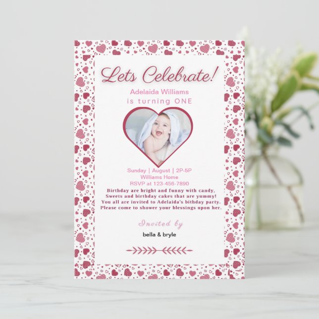 1. Geburtstag Einladung (Stehend Vorderseite)