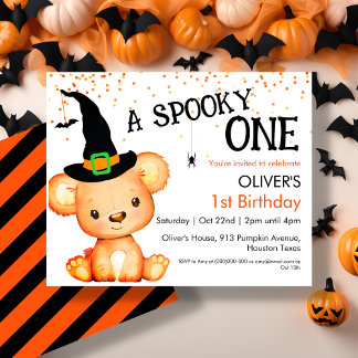 1. Geburtstag | Einladung Halloween Bear